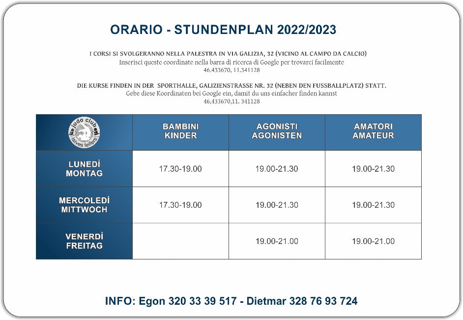orario corsi 2023